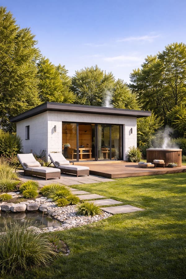 Баня из газобетонных блоков в Крыму